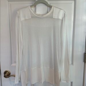 Rag & Bone Riley Off WhiteLong Sleeve Top Knit w/Silk Trim